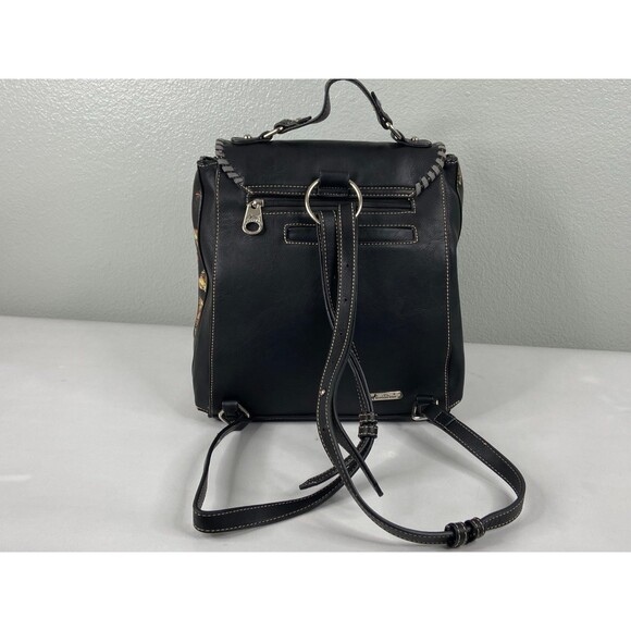 Montana West Backpack Purse Horse Black Leather Concealed Studded - Picture 4 of 8